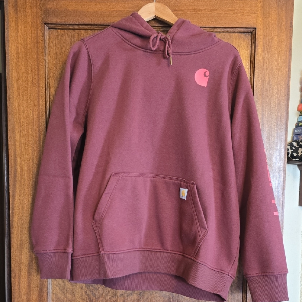 Carhartt Burgundy Hoodie with Logo-NWT